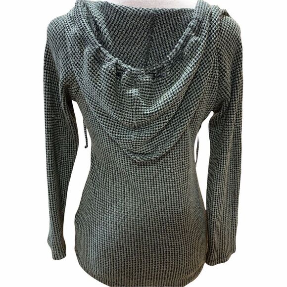 1804 Coin | Anthropologie Waffle Knit Hoodie Drawstring - Picture 4 of 8